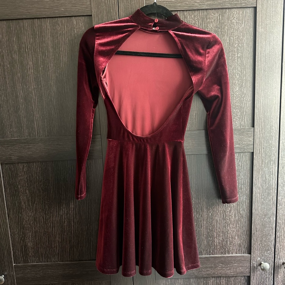 American Apparel Red Velvet Dress